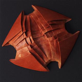 Pod. Encaustic on paper, folding.