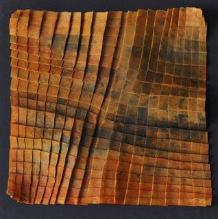 Tilting pleats 1 (inwards). Encaustic on paper, folding.