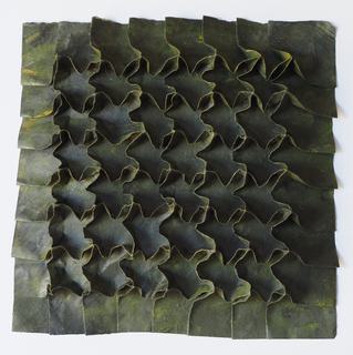 Local curves 3 (raised points). Encaustic on paper, folding.