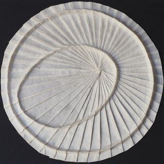 Ellipse inside circle. Kozo paper, folding. Sold.