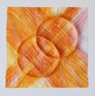 Intersecting circles. Encaustic on unryu tissue, folding.