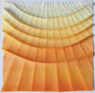 Rays of light. Dyed kozo paper, folding.