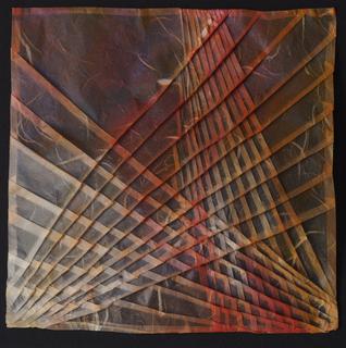 Three planes. Encaustic on unryu tissue, folding.